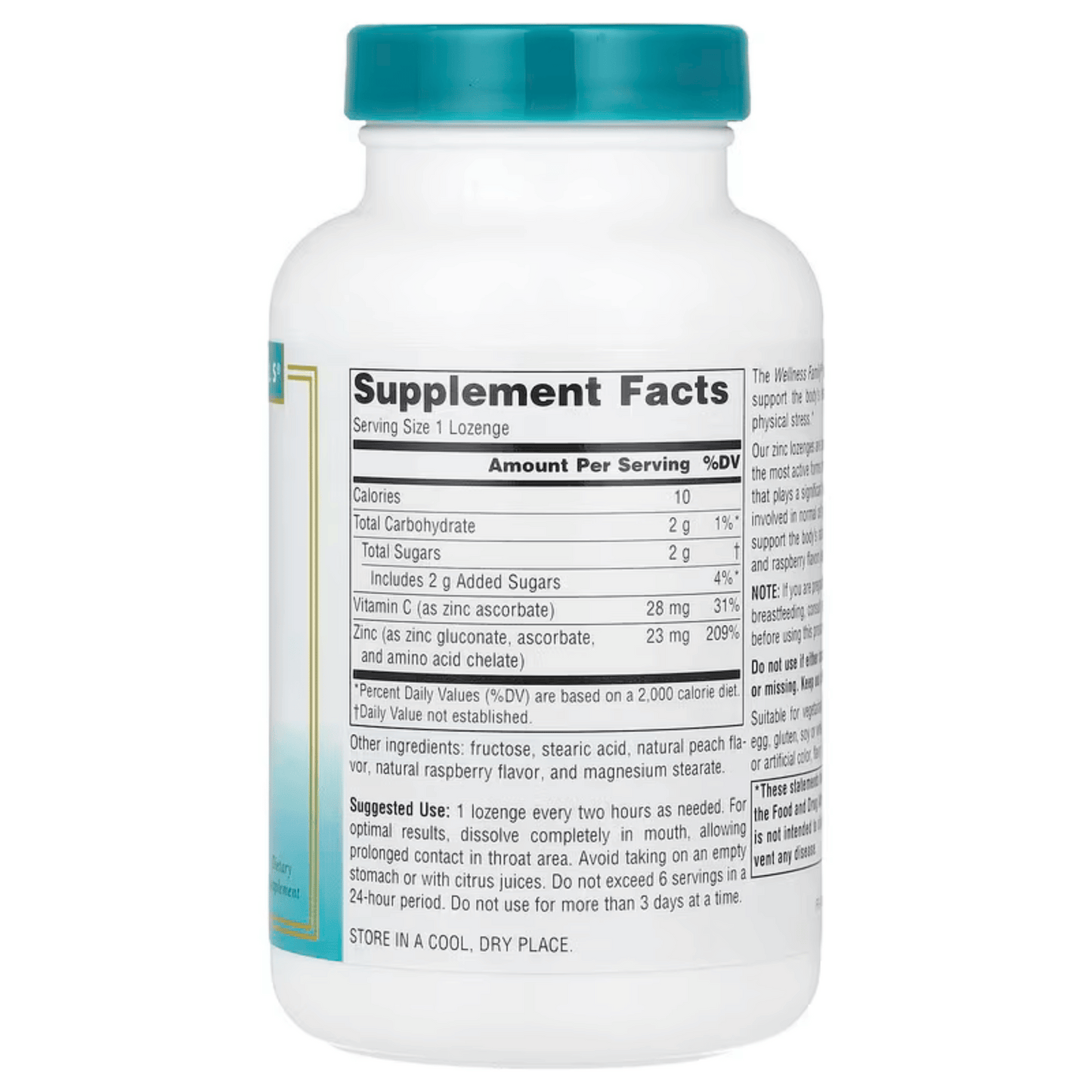 Alternate Image of Wellness Zinc Lozenges Peach-Raspberry 23 mg