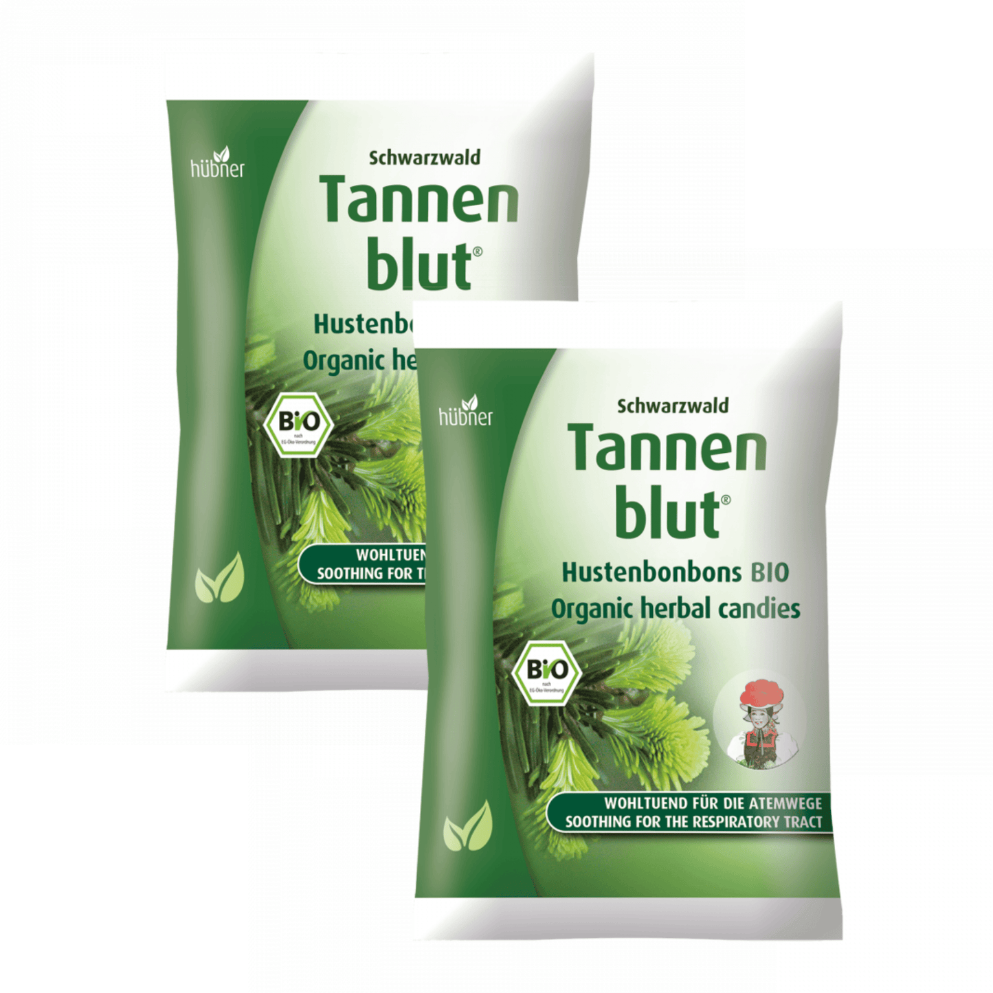 Primary Image of Tannenblut Filled Lozenges 2 Pack, green and white lozenge bags