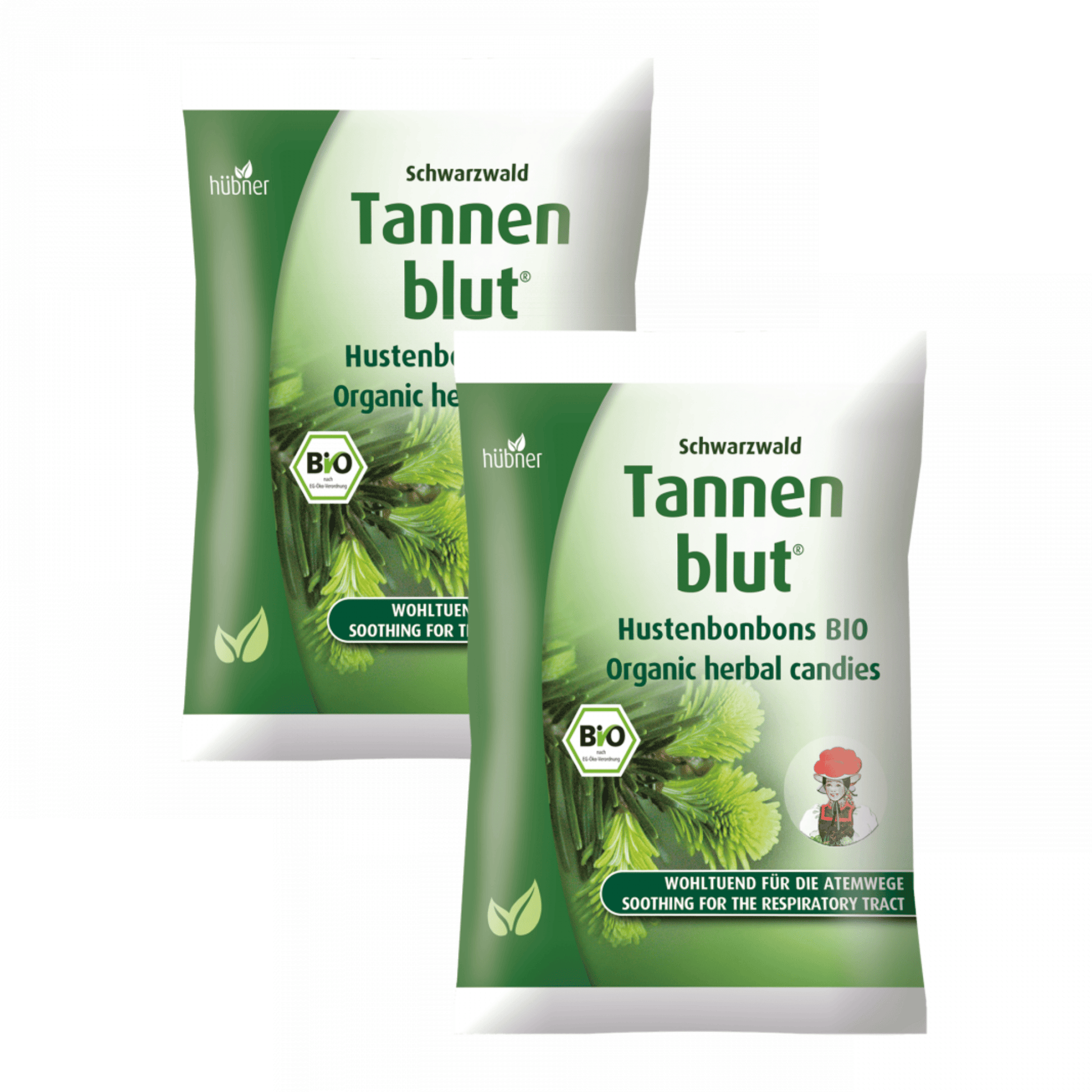 Primary Image of Tannenblut Filled Lozenges 2 Pack, green and white lozenge bags