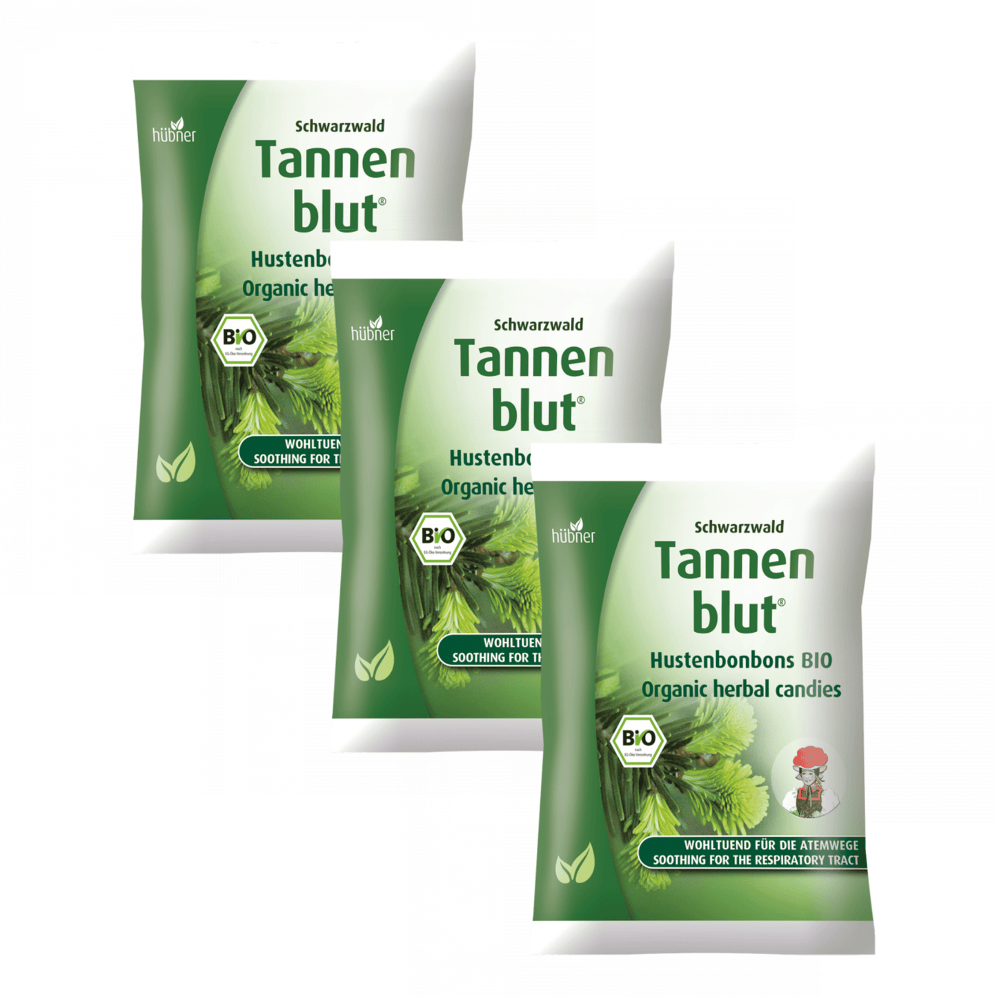 Primary Image of Tannenblut Filled Lozenges 3 Pack, green and white lozenge bags