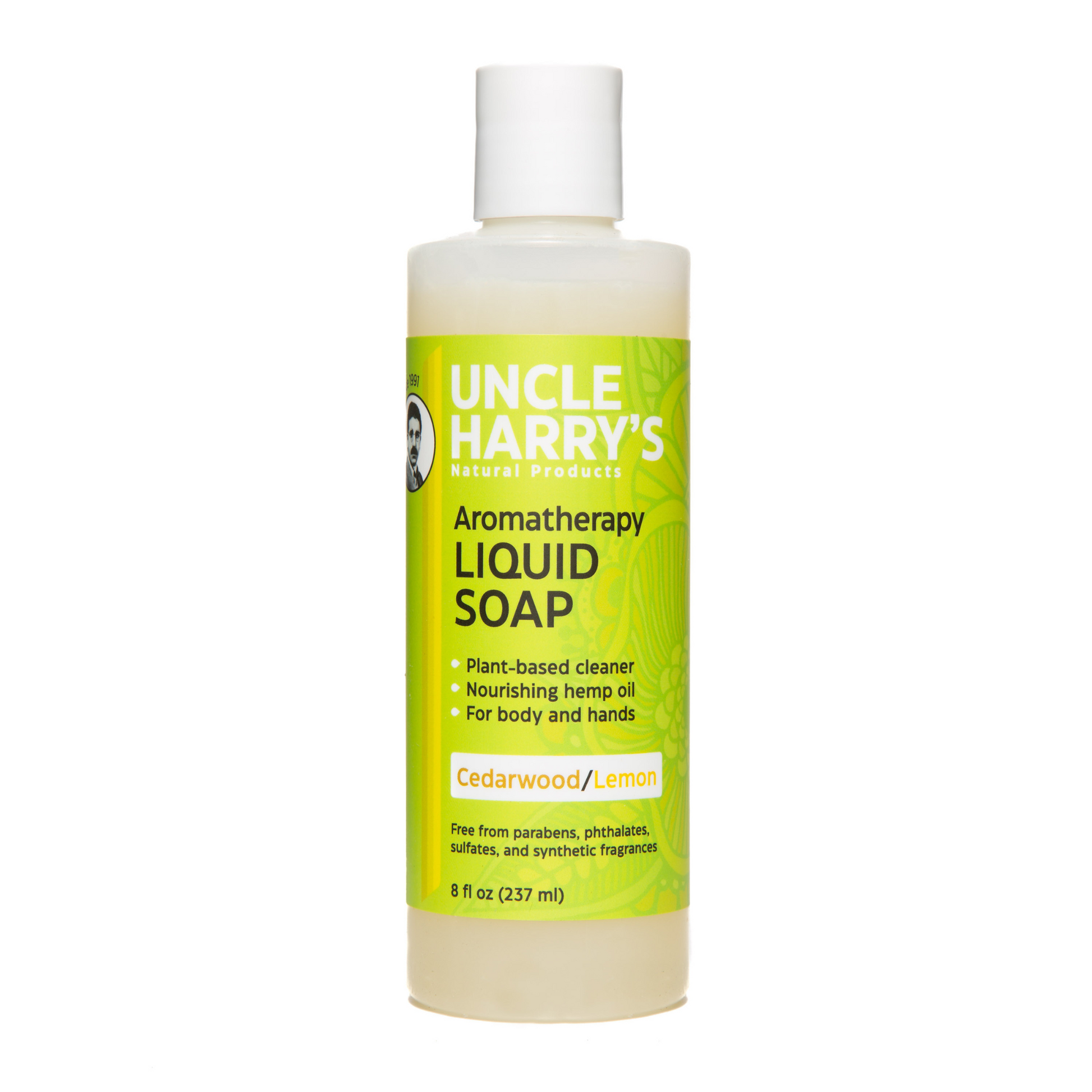 primary image of uncle harry's aromatherapy liquid soap cedarwood and lemon