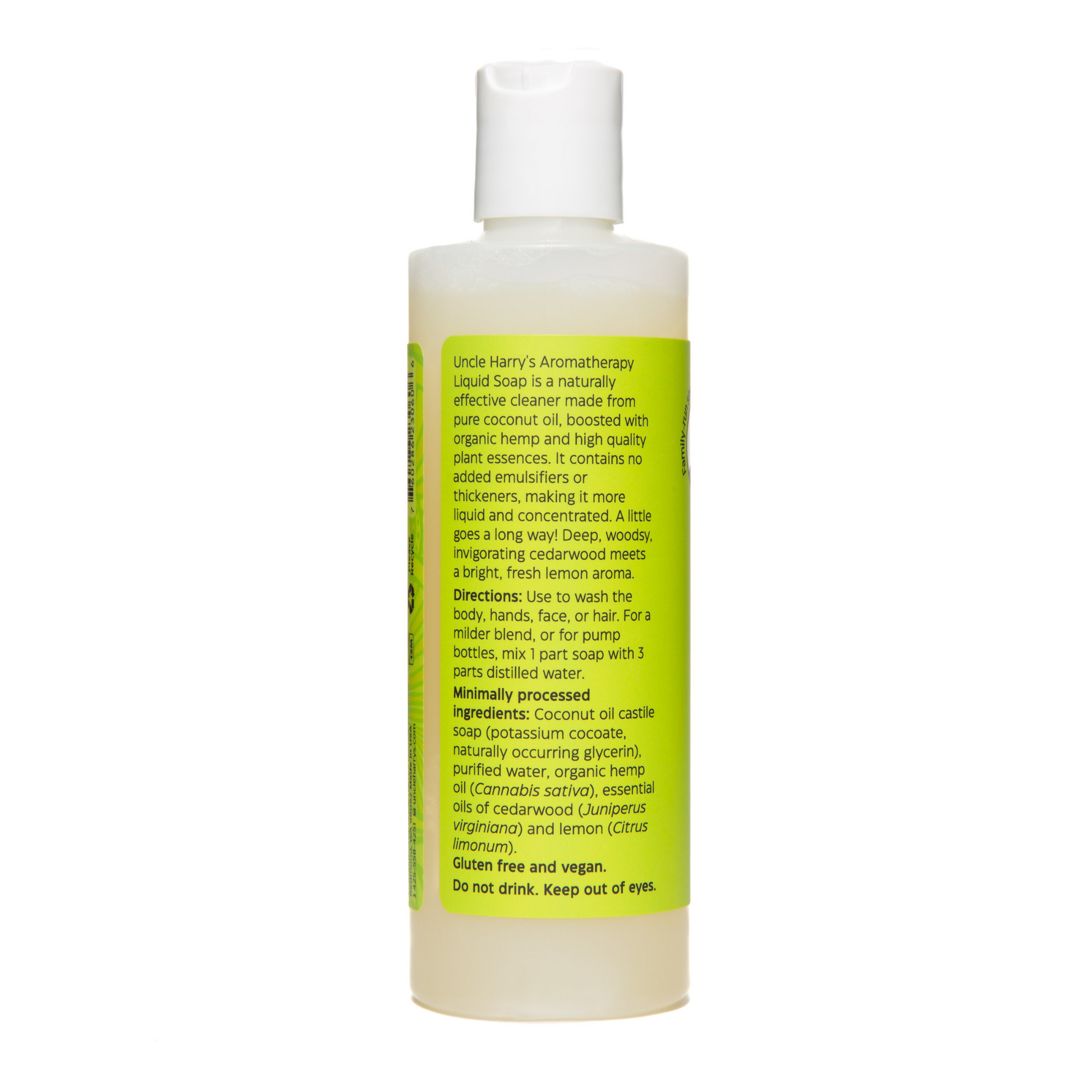 alternate image of uncle harry's aromatherapy liquid soap cedarwood and lemon