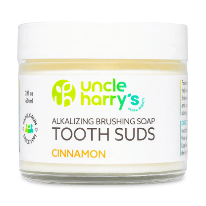Primary Image of Cinnamon Miracle Alkaline Tooth Suds, clear jar with white lid and label
