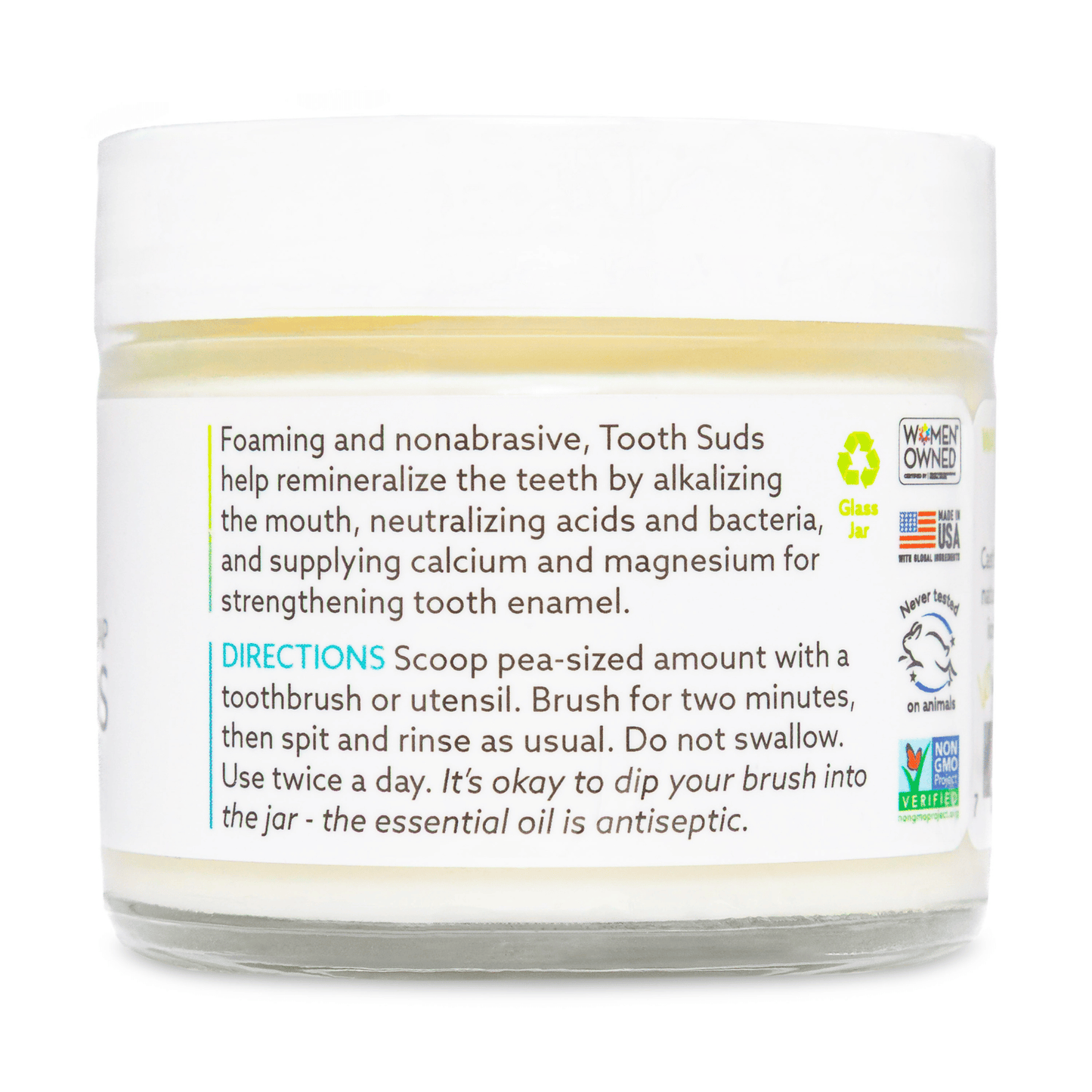 Alternate Image of Cinnamon Miracle Alkaline Tooth Suds, clear jar with white lid and label