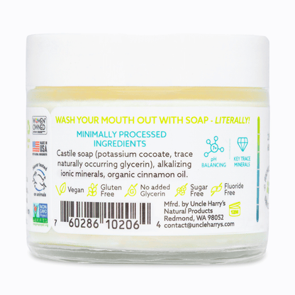 Alternate Image of Cinnamon Miracle Alkaline Tooth Suds, clear jar with white lid and label