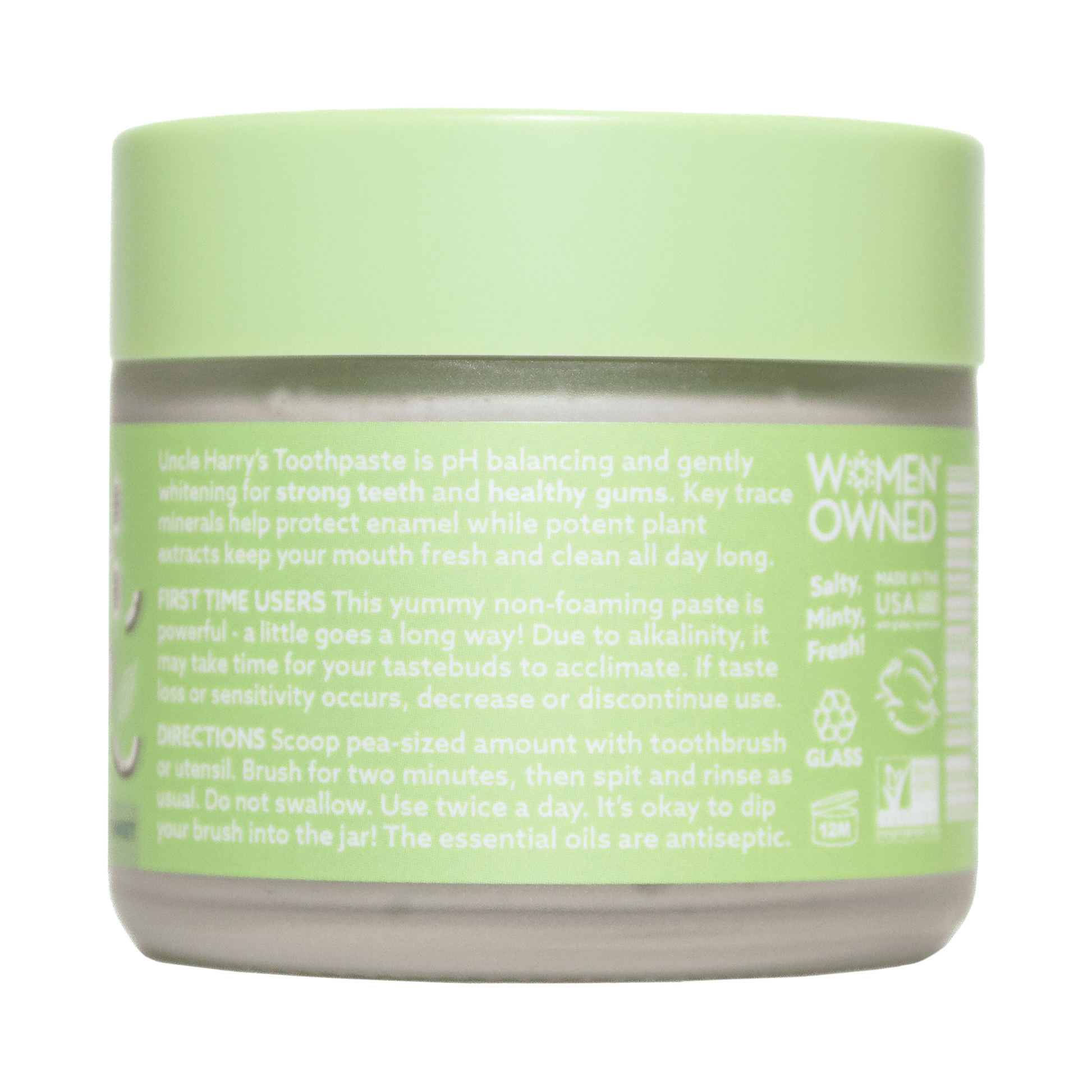 Alternate Image of Coco Cardamom Toothpaste, frosted jar with green lid and label