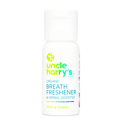 Primary Image of Natural Breath Freshener and Herbal Digestive, white bottle with green writing