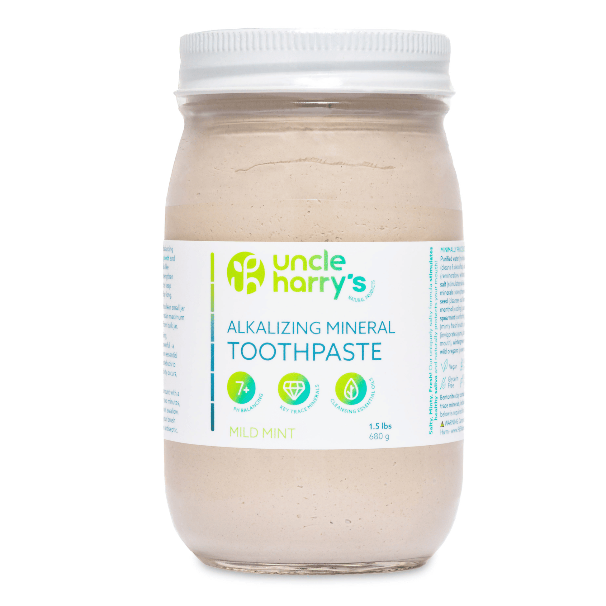 Primary Image of Mild Mint Toothpaste Jar, clear jar with white lid and label