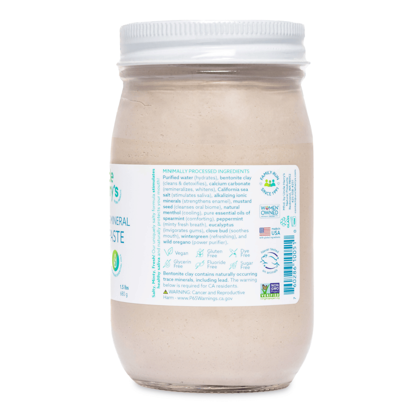 Alternate Image of Mild Mint Toothpaste Jar, clear jar with white lid and label