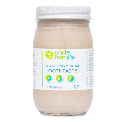 Primary Image of Peppermint Toothpaste Jar, clear jar with white lid and label