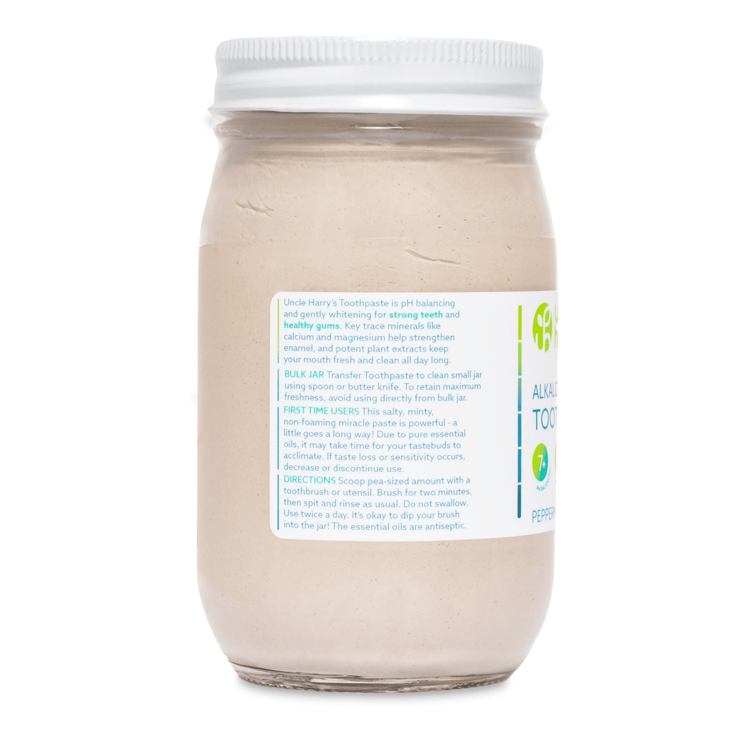 Alternate Image of Peppermint Toothpaste Jar, clear jar with white lid and label