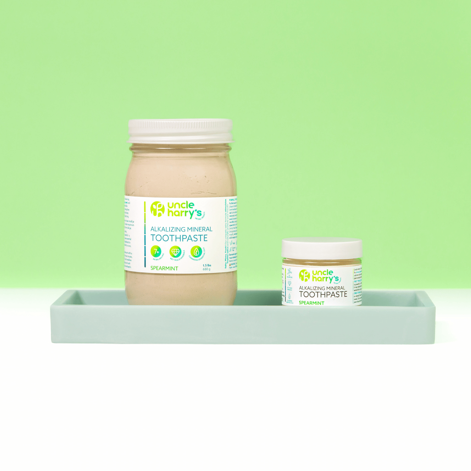 Alternate Image of Spearmint Toothpaste Jar, clear jar with white lid and label