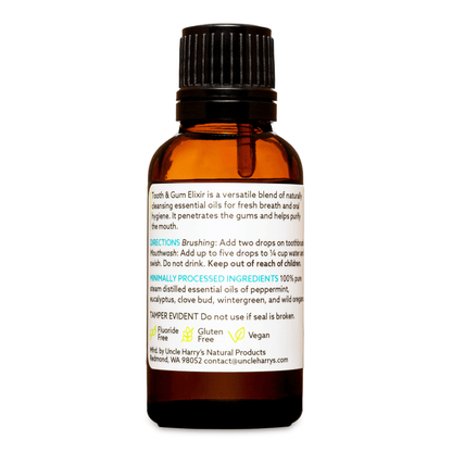 Alternate Image of Tooth and Gum Elixir, amber glass bottle with white label