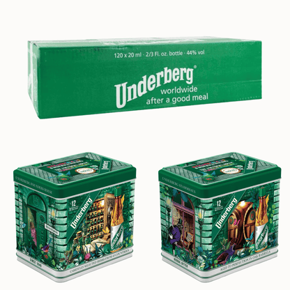 Primary Image of Full Case Annual Tin - 2026, green box and metal illustrated tins