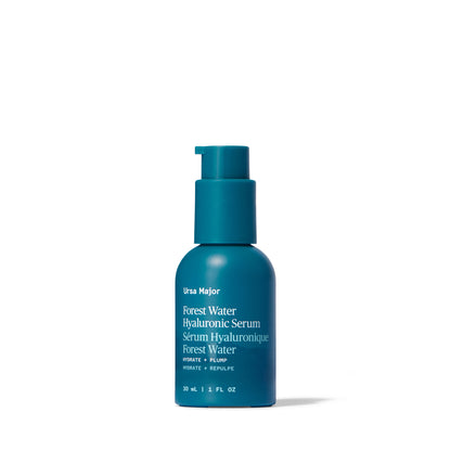 Primary Image of Forest Water Hyaluronic Serum, blue pump top skincare bottle