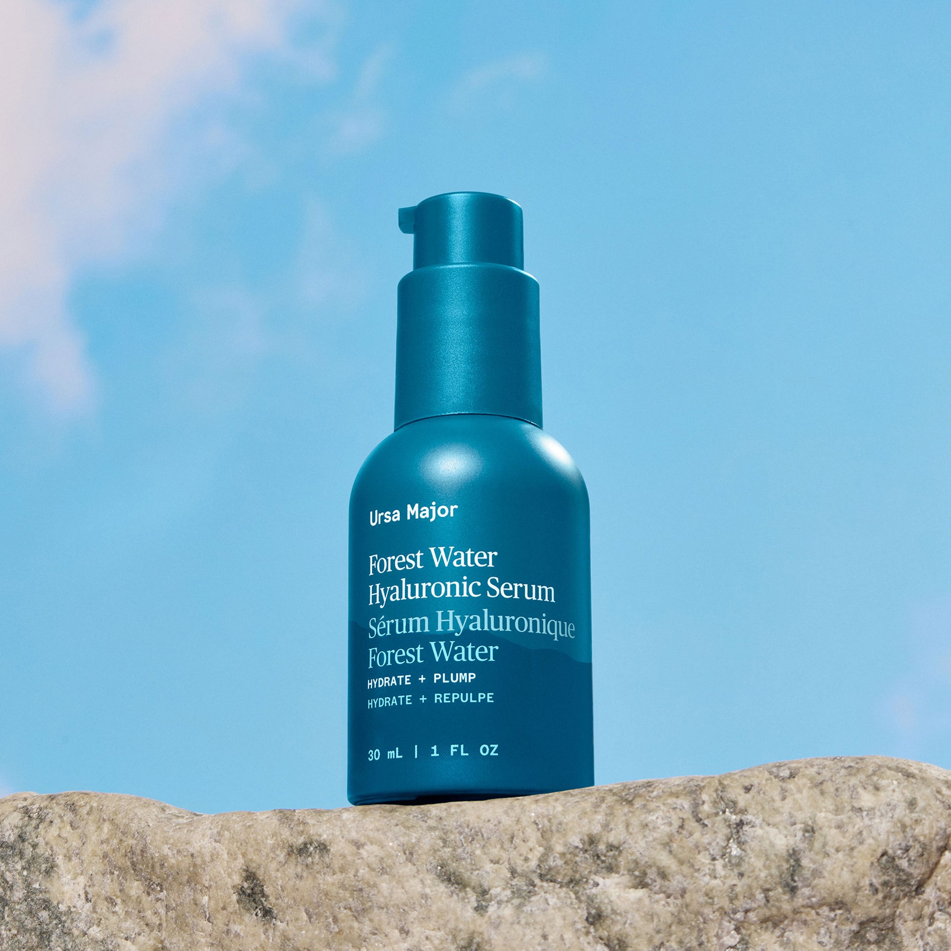 Alternate Image of Forest Water Hyaluronic Serum, blue pump top skincare bottle