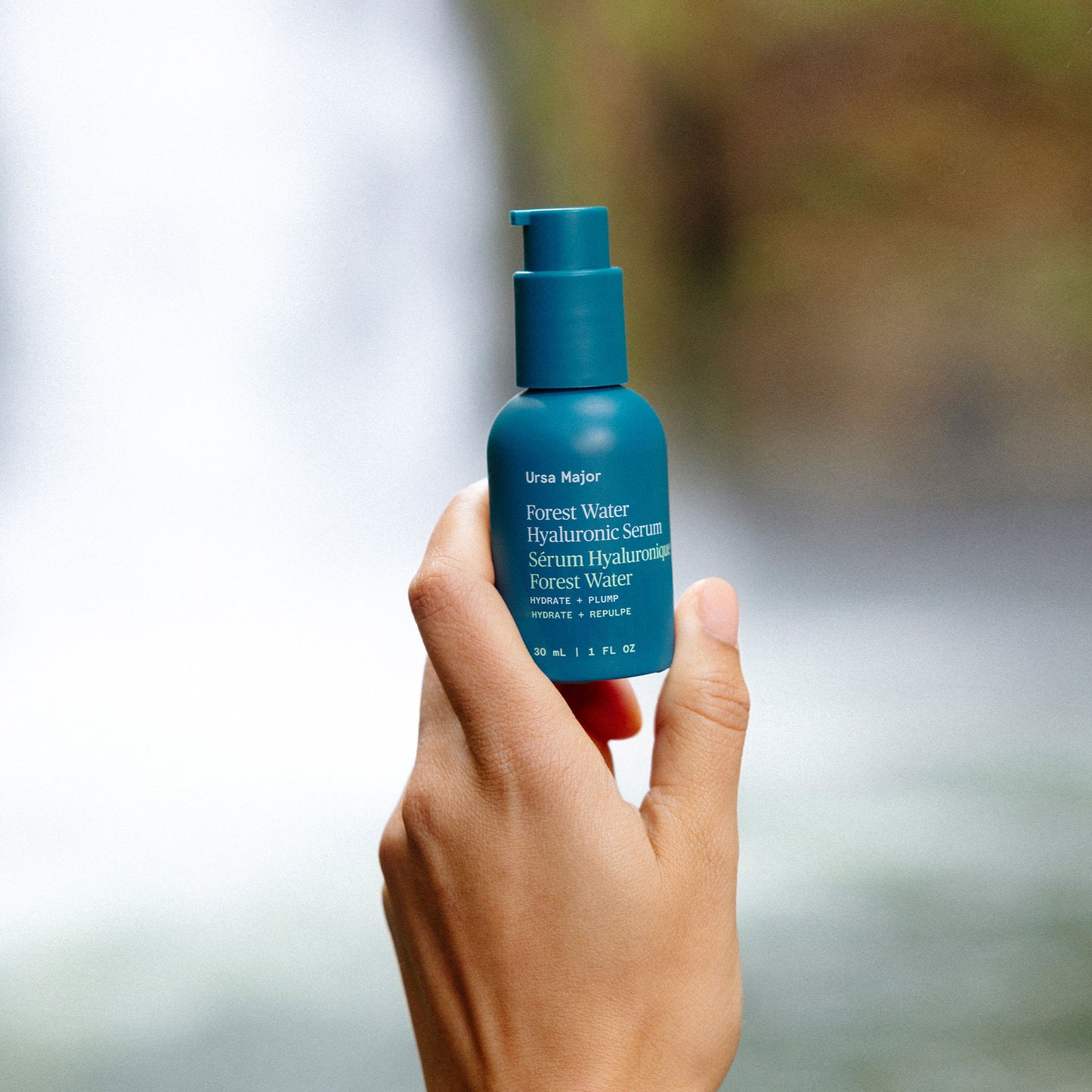 Alternate Image of Forest Water Hyaluronic Serum, blue pump top skincare bottle
