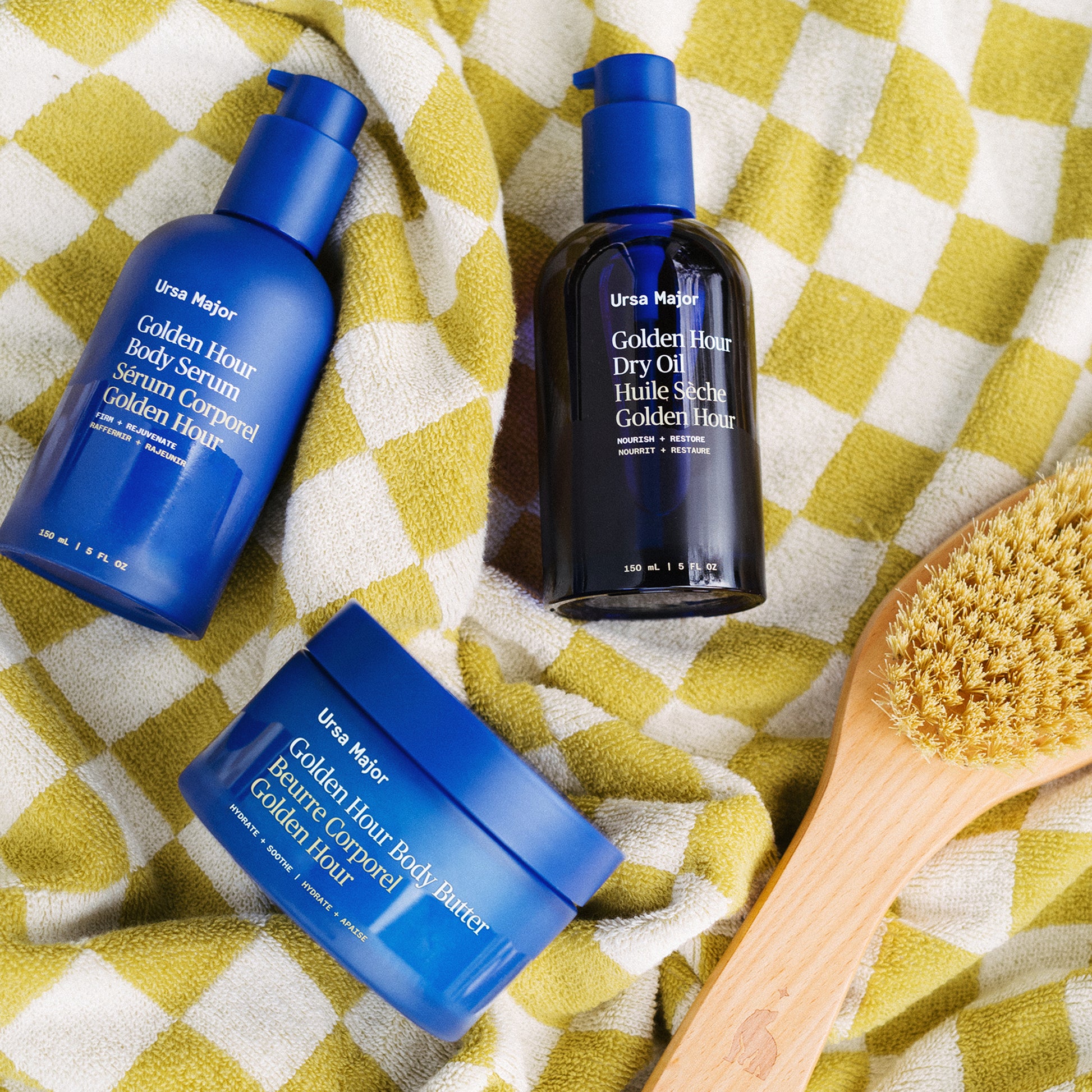 Alternate Image of Golden Hour Body Serum, dark blue pump top bottle 