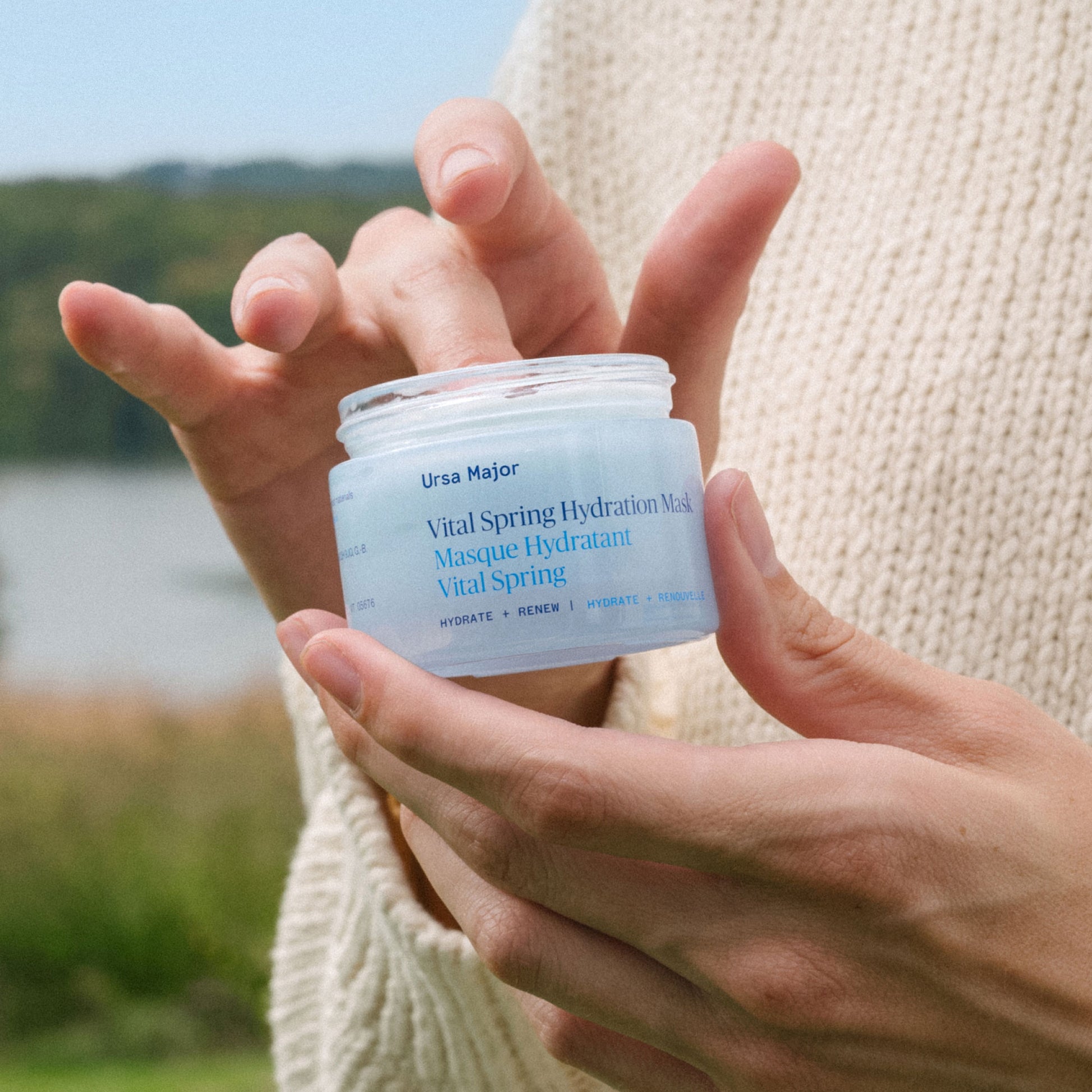Alternate Image of Vital Spring Hydration Mask, light blue skincare jar