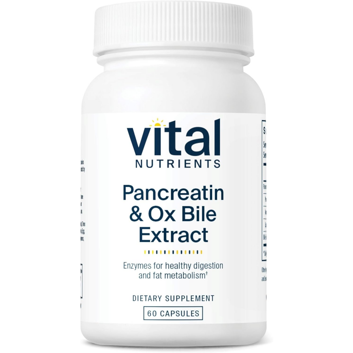 Primary Image of Vital Nutrients Pancreatin & Ox Bile Extract (60 ct)