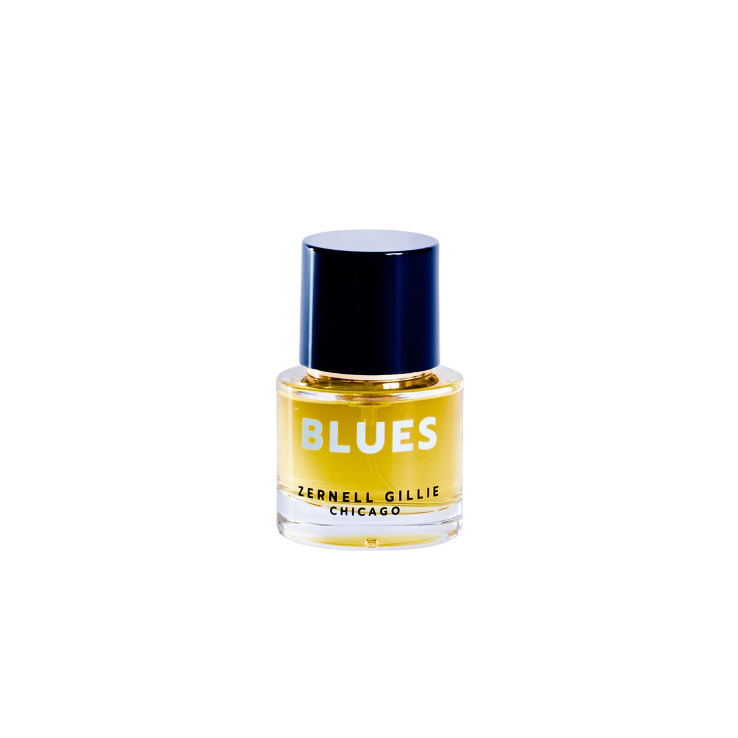 Primary Image of BLUES Perfume Extrait, small perfume bottle with blue writing