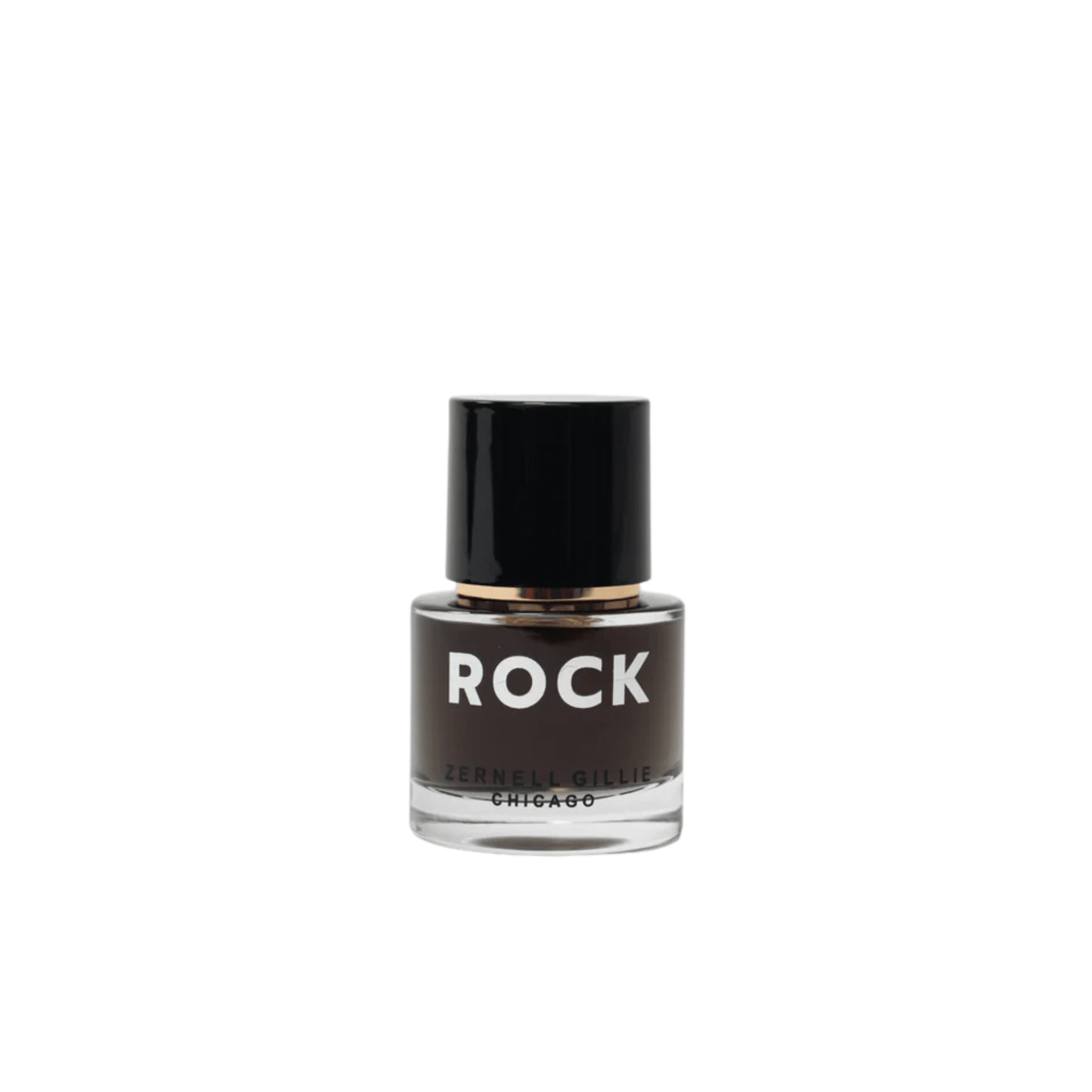 Primary Image of ROCK Perfume Extrait, round perfume bottle with dark lid