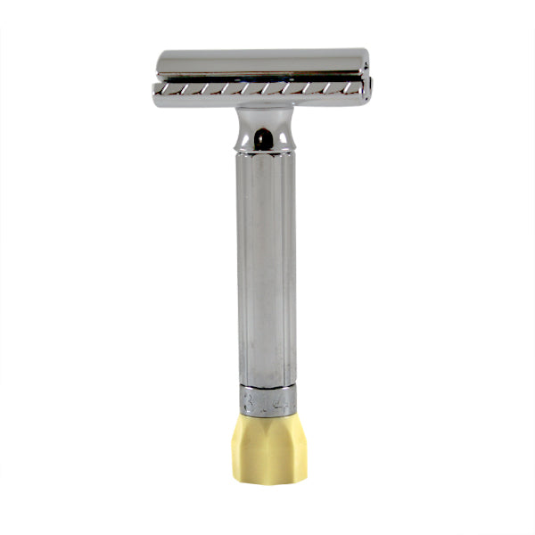 Primary image of Progress Adjustable Short Handle Chrome Double Edge Razor (No Case)