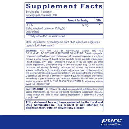 Pure Encapsulations DHEA 5 mg. Capsules (180 count) #10085803