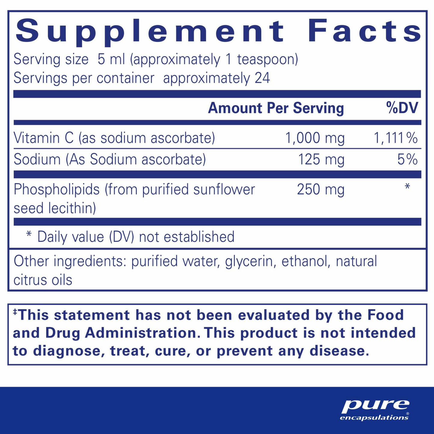Pure Encapsulations Liposomal Vitamin C liquid (4 fl oz) #10085786