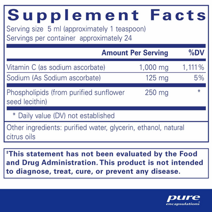 Pure Encapsulations Liposomal Vitamin C liquid (4 fl oz) #10085786