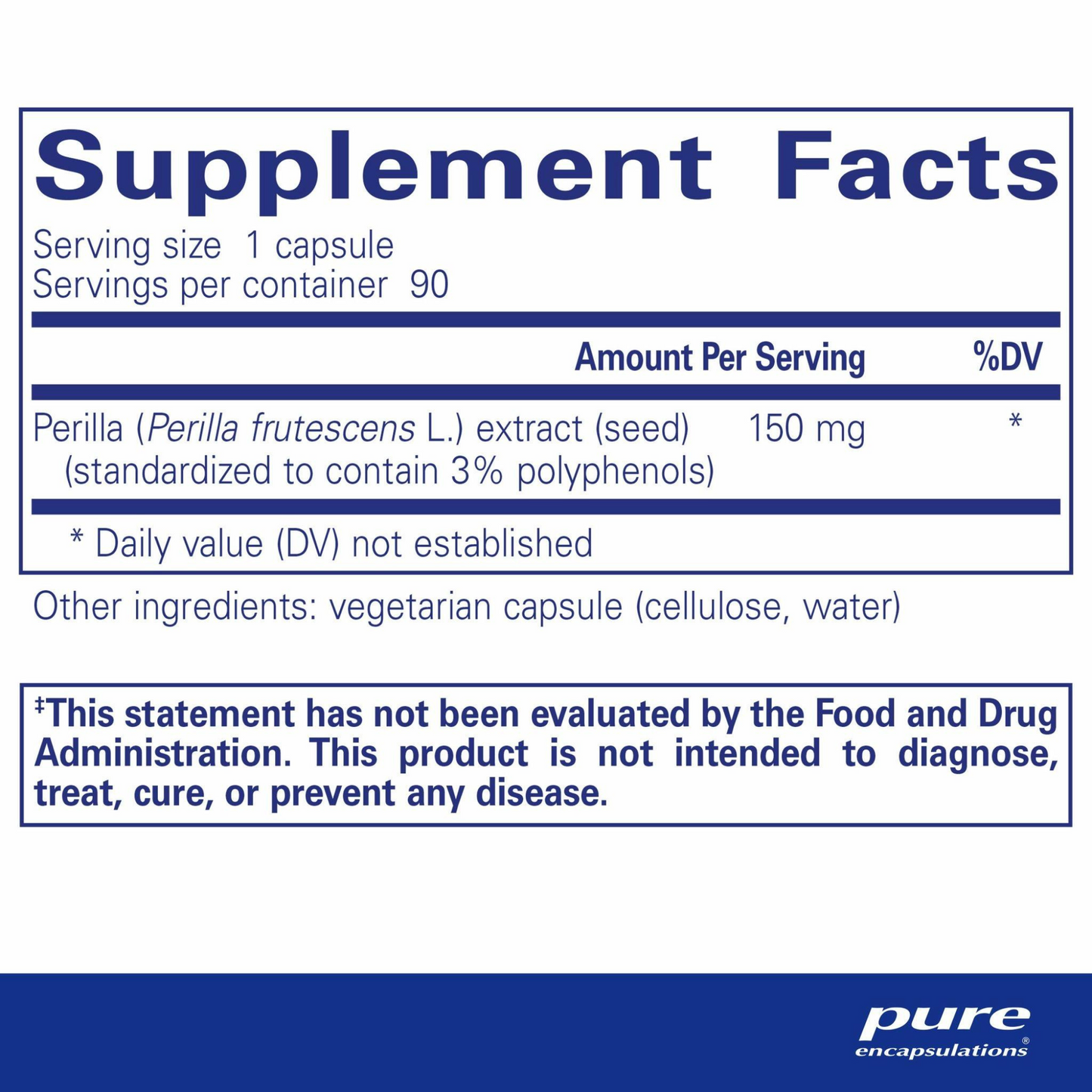 Pure Encapsulations Perilla Extract Capsules (90 count) #10085449
