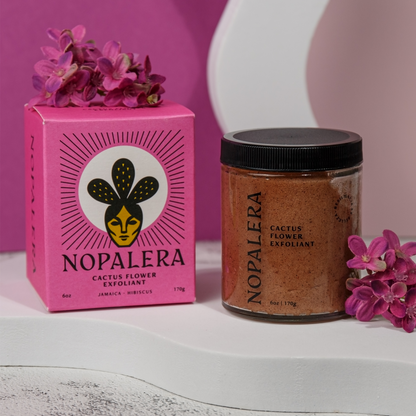 Atlernate Image of Hibiscus Cactus Body Polish, fuschia body scrub in container