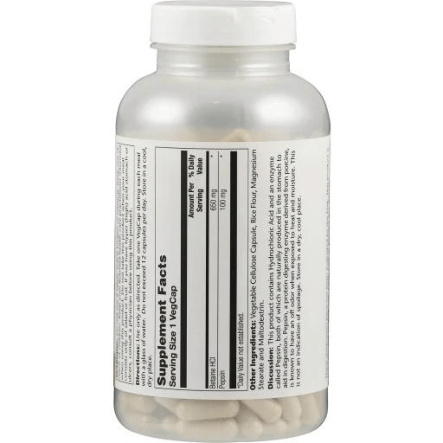 Alternate Image of Betaine HCL with Pepsin 650 mg
